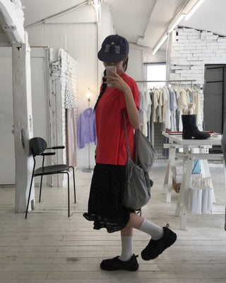 Frilled polka dot skirt