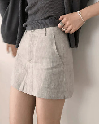 Linen mini skirt pants