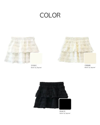 [3 colors] Frill Tiered Skirt