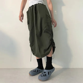 Nylon cargo skirt