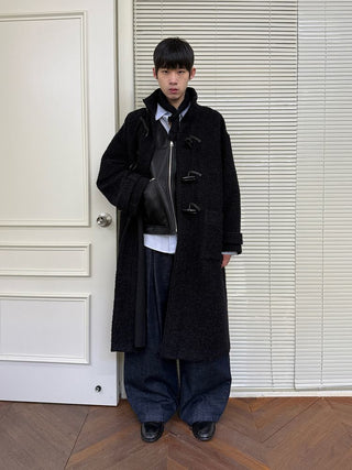 [NeverSeez] Raw Denim Wide-leg Jeans