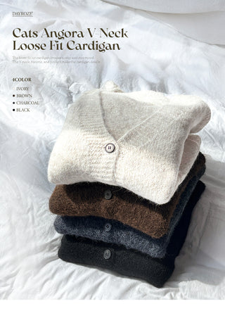 Angora V-neck cardigan