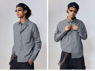 [Monterest] Relaxed Fit Check Pocket Shirt