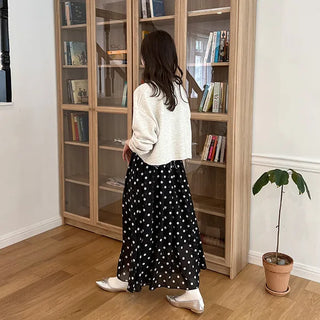 Polka dot chiffon skirt