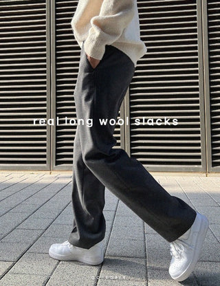 Genuine Wool Long Slacks (3 colors)