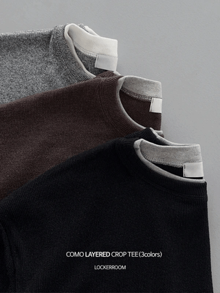 Como Layered Knit Crop T-shirt