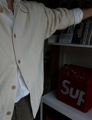 Fisherman collar cardigan (high Q)