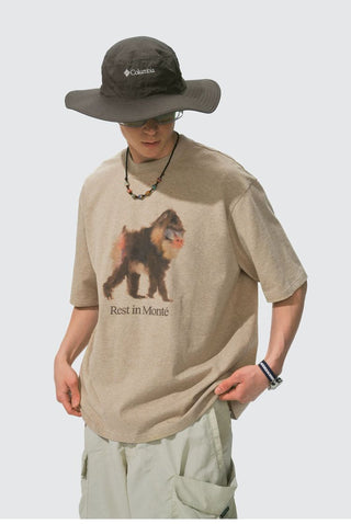 [Monterest] Ink Print Relaxed Fit Crewneck T-Shirt