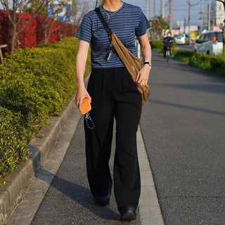 Black wide-leg pants