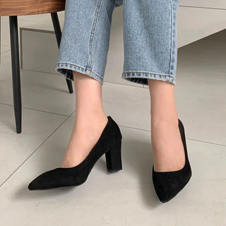 Suede heel pumps 2303 (3 colors)