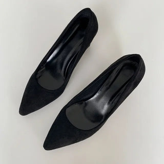 Suede heel pumps 2303 (3 colors)