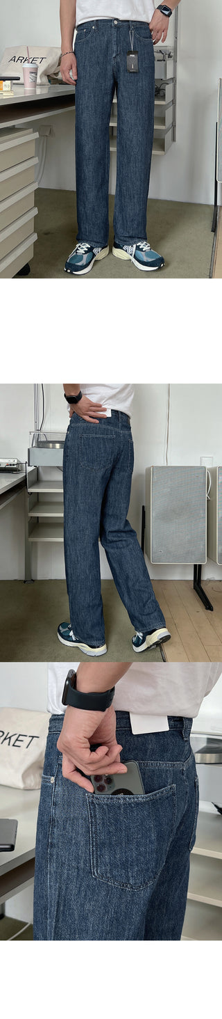 Piece Cooling Linen Wide Denim Pants