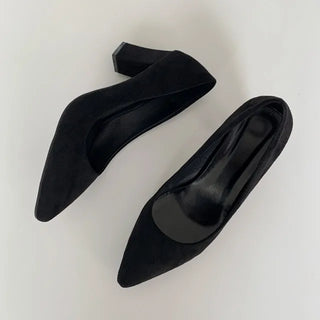 Suede heel pumps 2303 (3 colors)
