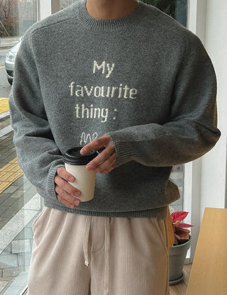 thing Lettering Soft Cut Knit (5 colors, M~L)