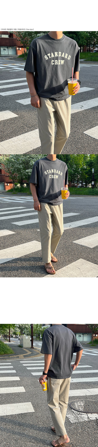 Only Linen Crop Elastic Waist Pants