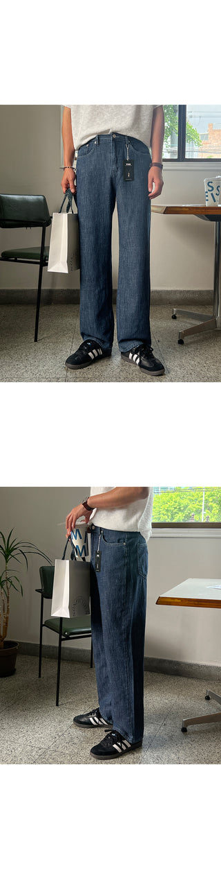 Piece Cooling Linen Wide Denim Pants