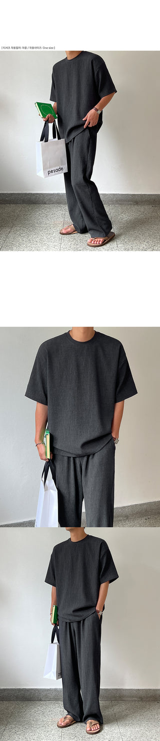 Lounge Pleated Half T-shirt