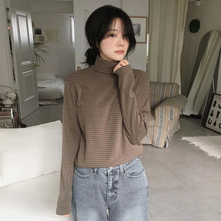 Striped turtleneck