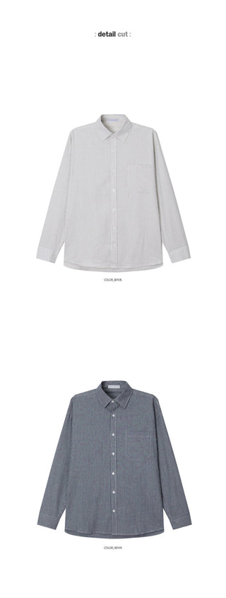 Taupe Stripe Cotton Shirt