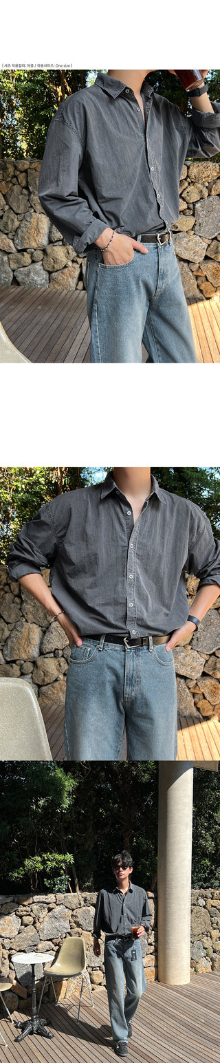 Luel Nylon Pigment Oversized Shirt