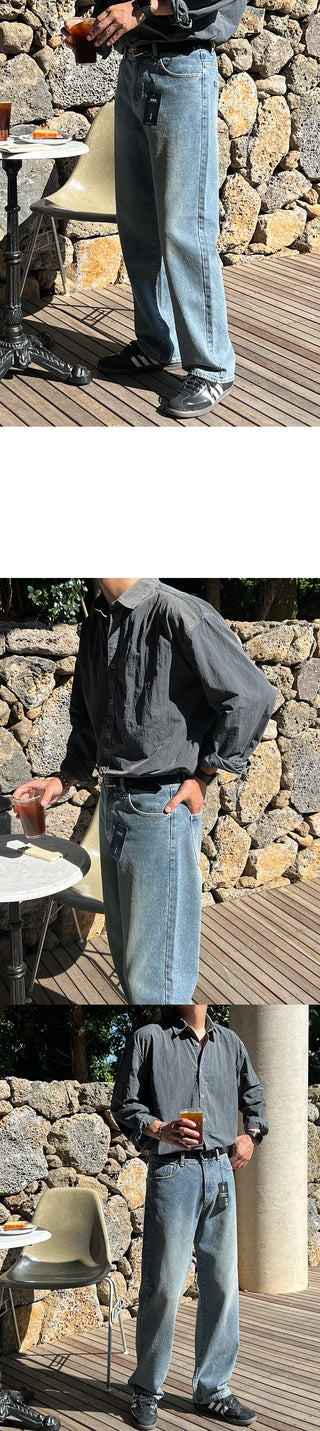 Luel Nylon Pigment Oversized Shirt