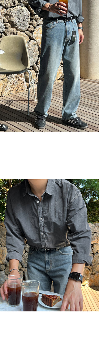 Luel Nylon Pigment Oversized Shirt