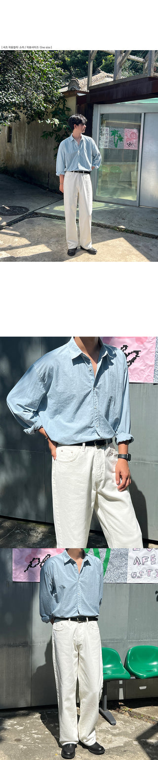 Luel Nylon Pigment Oversized Shirt