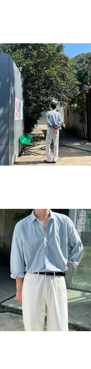 Luel Nylon Pigment Oversized Shirt
