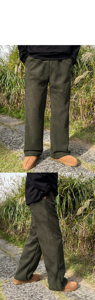 Steady Fleece-Lined Corduroy Wide Pants
