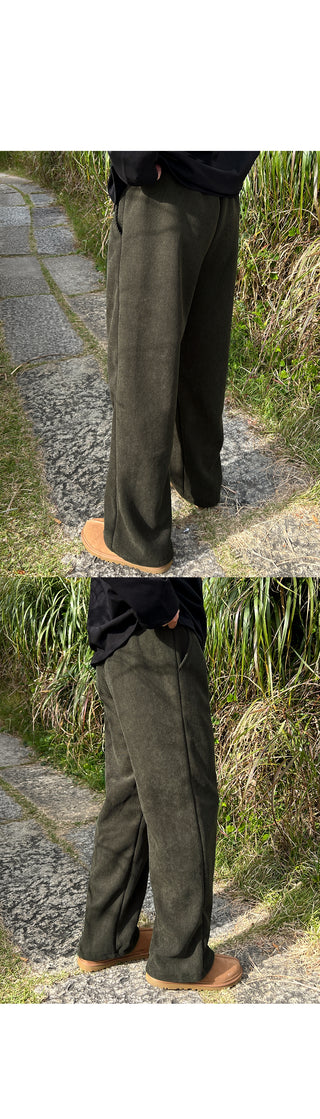 Steady Fleece-Lined Corduroy Wide Pants