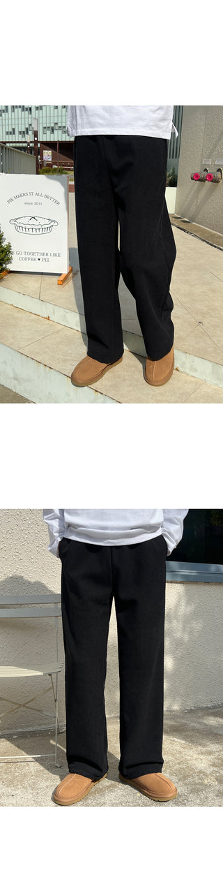 Steady Fleece-Lined Corduroy Wide Pants