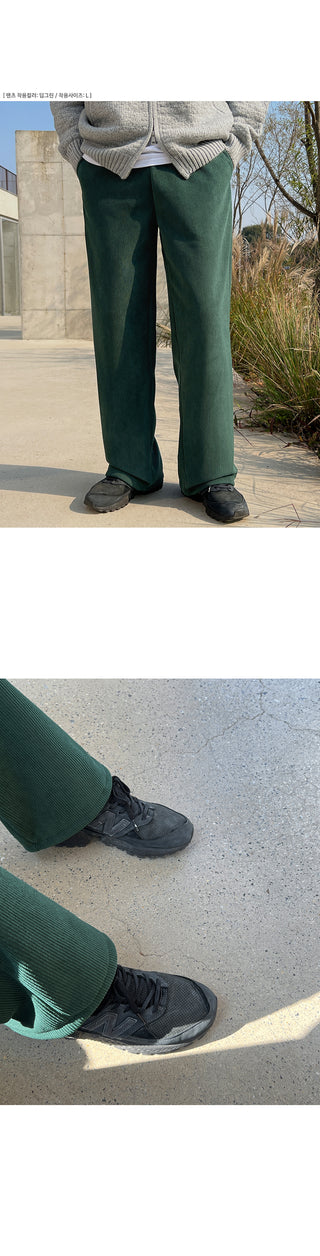 Steady Fleece-Lined Corduroy Wide Pants