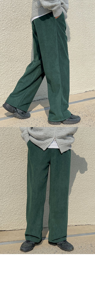 Steady Fleece-Lined Corduroy Wide Pants