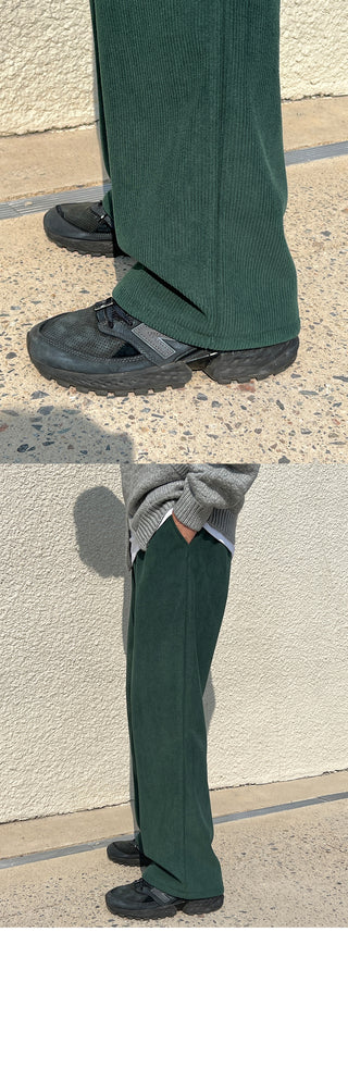 Steady Fleece-Lined Corduroy Wide Pants