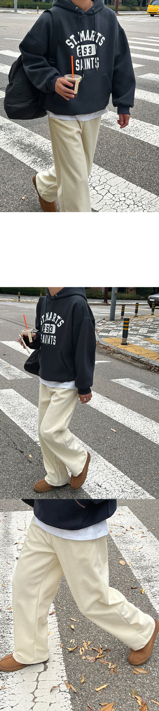 Steady Fleece-Lined Corduroy Wide Pants