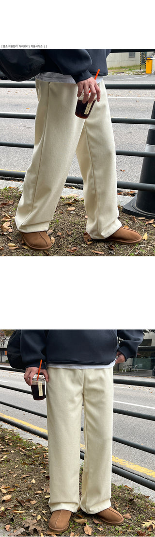 Steady Fleece-Lined Corduroy Wide Pants