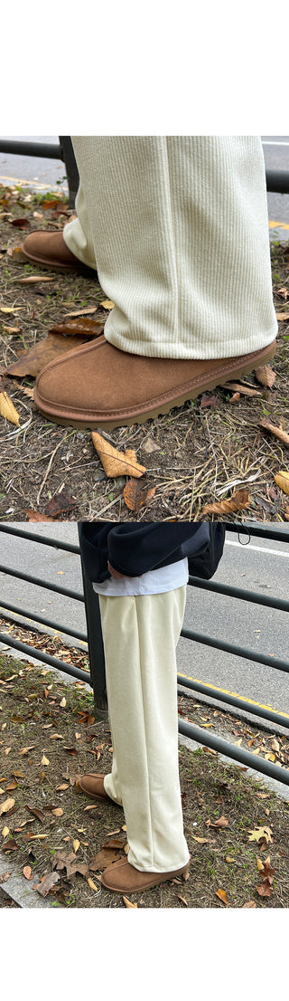 Steady Fleece-Lined Corduroy Wide Pants