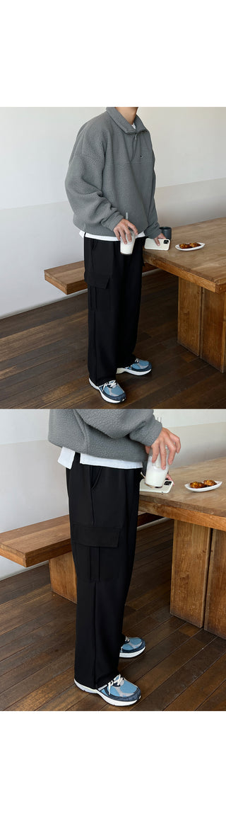 Daily Firm Fur-Lined Cargo Wide Pants