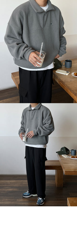 Daily Firm Fur-Lined Cargo Wide Pants