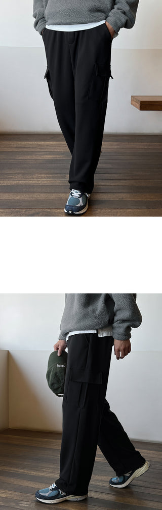 Daily Firm Fur-Lined Cargo Wide Pants