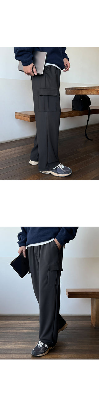 Daily Firm Fur-Lined Cargo Wide Pants
