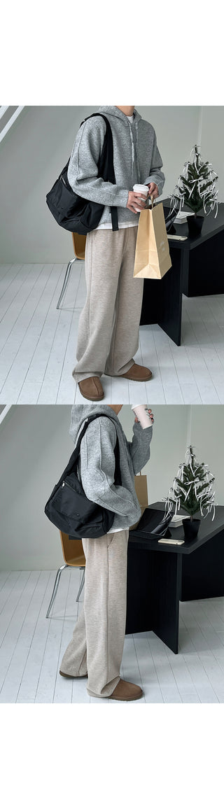 Kato Knit Fabric Brushed Wide Elastic Pants