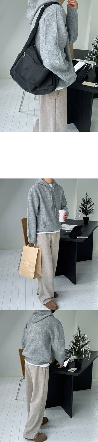 Kato Knit Fabric Brushed Wide Elastic Pants