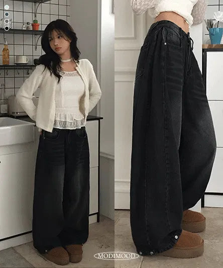 Peanut hip line side Split pants