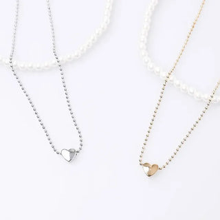 Pearl Heart Layered Necklace