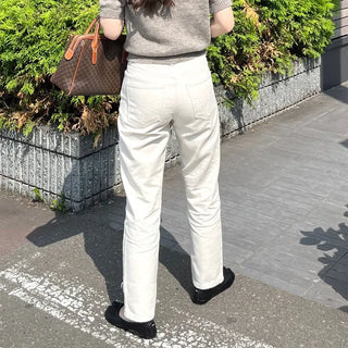 Straight cotton pants