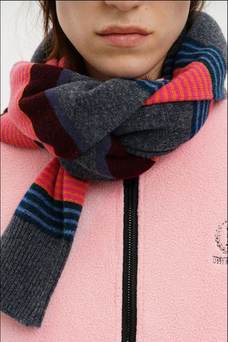[MASONPRINCE] Wool Sleeve-Style Stripe Scarf