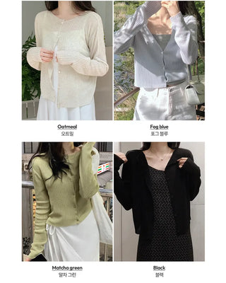 Slim Linen Cardigan - 4 Colors