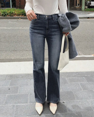 (short/basic/long) Elasticated semi-bootcut pants