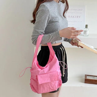 Catherine Pocket Shirring Side String Shoulder Bag